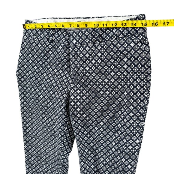 Crown Ivy Printed Ankle Pants Womens Black White Flat Front Stretch Size 8P - Picture 8 of 9